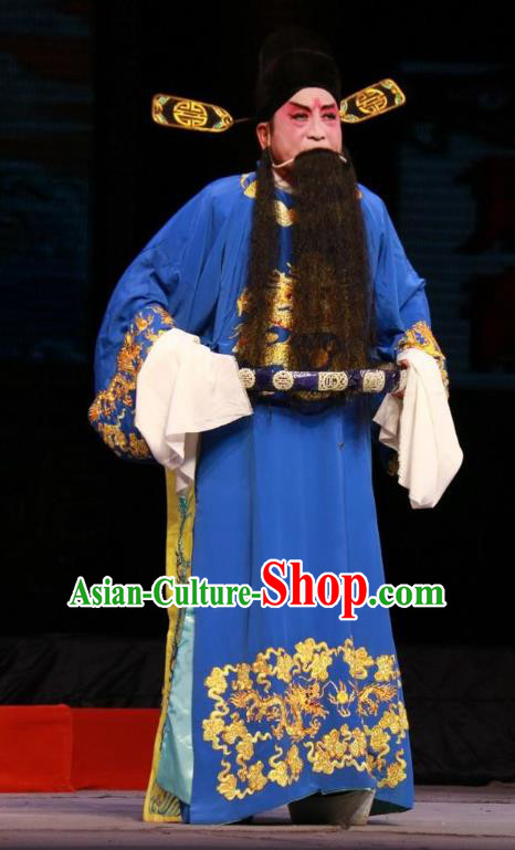 Pan Yang Song Chinese Bangzi Opera Jing Apparels Costumes and Headpieces Traditional Shanxi Clapper Opera Elderly Male Garment Official Clothing