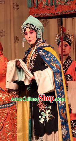 Chinese Shanxi Clapper Opera Distress Woman Garment Costumes and Headdress Traditional Bangzi Opera Dame Dress Empress Dowager Apparels