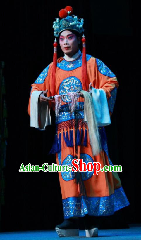 Loyal To Imperial Family Chinese Bangzi Opera Eunuch Apparels Costumes and Headpieces Traditional Shanxi Clapper Opera Garment Figurant Clothing
