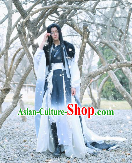 Top Chinese Cosplay Swordsman Gu Yun Costume Ancient Young Knight Hero Clothing for Men