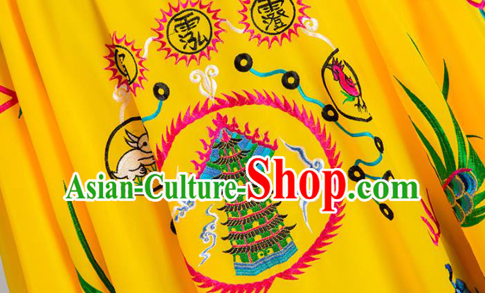 Traditional Chinese Embroidered Dragon Yellow Gown Taoist Nun Koshibo Priest Frock Martial Arts Costumes China Taoism Tai Chi Garment for Women