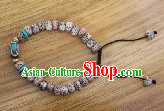 Chinese Traditional Tibetan Nationality Buddhism Bracelet Jewelry Accessories Decoration Zang Ethnic Handmade Beads Bangle for Women