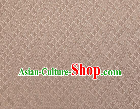 Chinese Traditional Shell Pattern Design Light Tan Brocade Silk Fabric Tapestry Material Asian DIY Hanfu Dress Satin Damask
