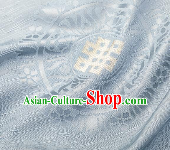 Asian Chinese Traditional Auspicious Pattern Design Gray Brocade Tang Suit Silk Fabric Tapestry Material DIY Satin Damask