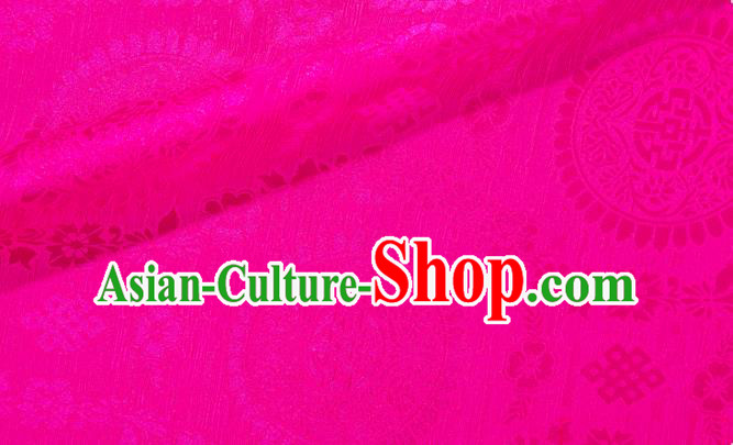 Chinese Classical Lucky Pattern Design Rosy Brocade Silk Fabric Tapestry Material Asian Traditional DIY Tibetan Robe Satin Damask