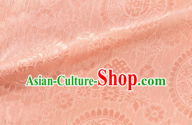 Chinese Classical Lucky Pattern Design Light Pink Brocade Silk Fabric Tapestry Material Asian Traditional DIY Tibetan Robe Satin Damask