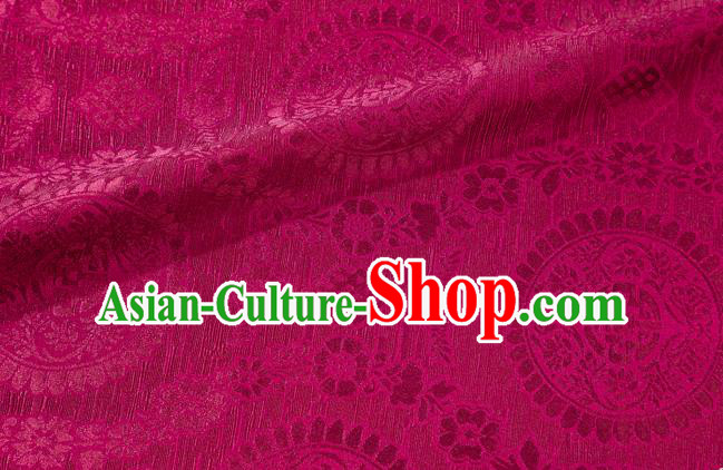 Chinese Classical Lucky Pattern Design Wine Red Brocade Silk Fabric Tapestry Material Asian Traditional DIY Tibetan Robe Satin Damask