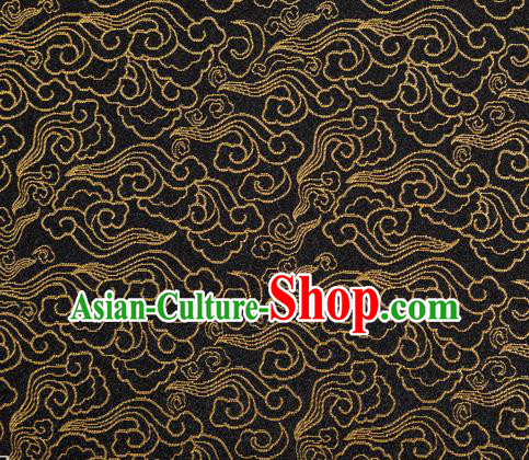 Chinese Classical Clouds Pattern Design Black Brocade Silk Fabric Tapestry Material Asian Traditional DIY Tang Suit Satin Damask