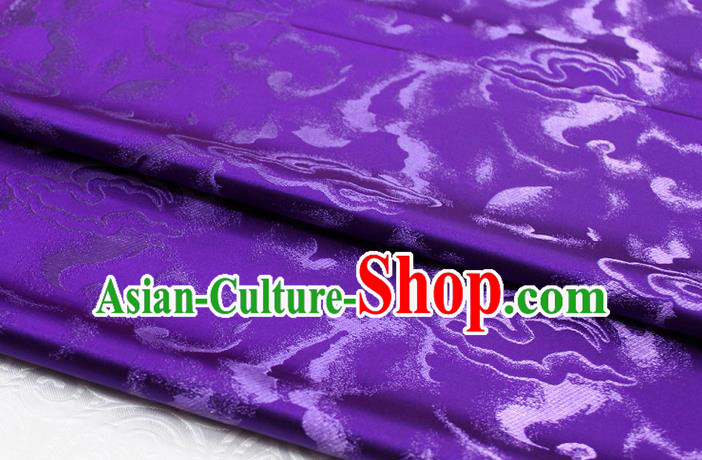 Chinese Classical Cloud Pattern Design Purple Brocade Asian Traditional Tapestry Material DIY Satin Damask Dress Silk Fabric