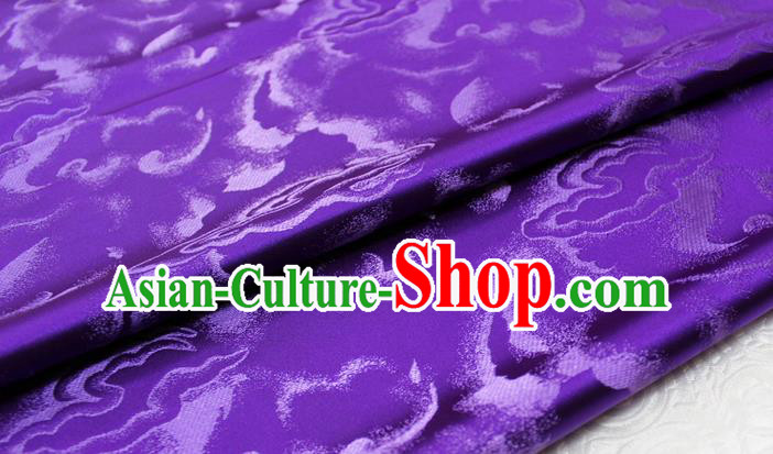 Chinese Classical Cloud Pattern Design Purple Brocade Asian Traditional Tapestry Material DIY Satin Damask Dress Silk Fabric