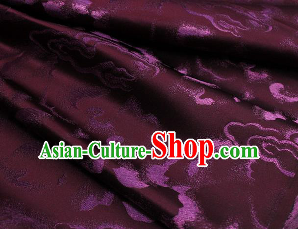 Chinese Classical Cloud Pattern Design Maroon Brocade Asian Traditional Tapestry Material DIY Satin Damask Dress Silk Fabric