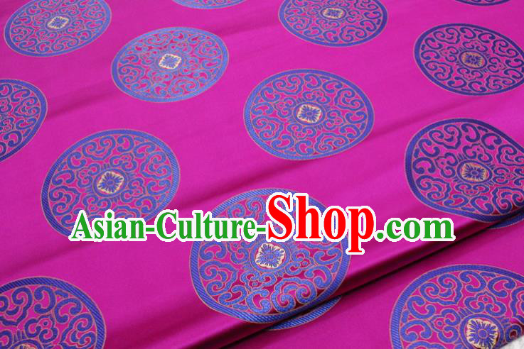 Chinese Tang Suit Classical Round Pattern Design Rosy Brocade Asian Traditional Tapestry Material DIY Satin Damask Mongolian Robe Silk Fabric
