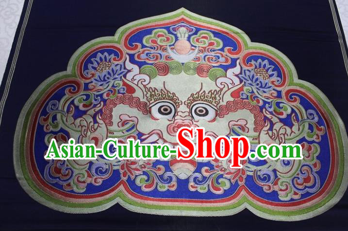 Chinese Buddhism Classical Dragon Pattern Design Black Brocade Asian Traditional Tapestry Material DIY Satin Damask Tibetan Silk Fabric