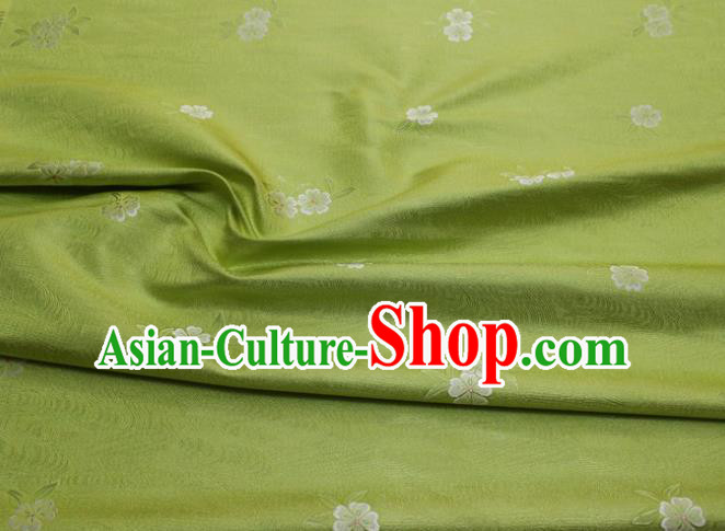 Chinese Classical Blossom Pattern Design Light Green Brocade Silk Fabric DIY Satin Damask Asian Traditional Qipao Dress Tapestry Material