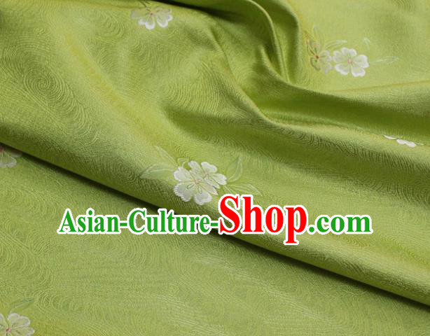 Chinese Classical Blossom Pattern Design Light Green Brocade Silk Fabric DIY Satin Damask Asian Traditional Qipao Dress Tapestry Material