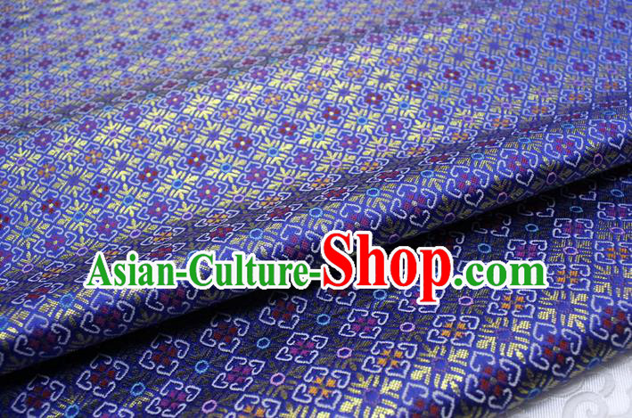 Royalblue Chinese Classical Pattern Design Brocade Mongolian Robe Silk Fabric DIY Satin Damask Asian Traditional Tapestry Material