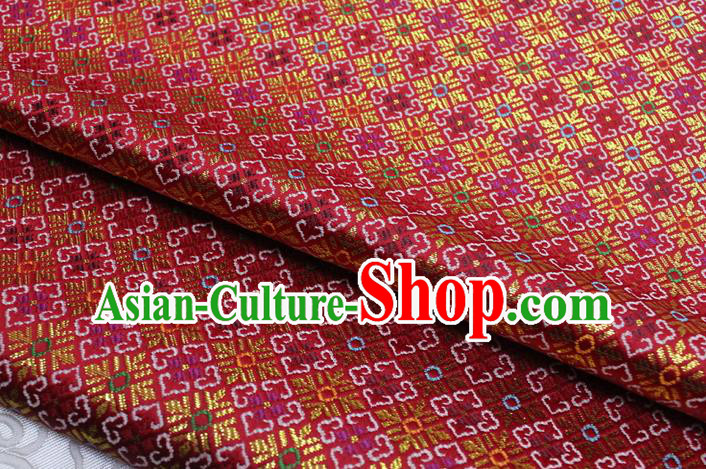 Red Chinese Classical Pattern Design Brocade Mongolian Robe Silk Fabric DIY Satin Damask Asian Traditional Tapestry Material