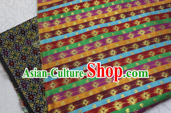 Black Chinese Classical Pattern Design Brocade Mongolian Robe Silk Fabric DIY Satin Damask Asian Traditional Tapestry Material