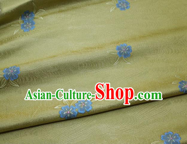 Chinese Classical Blossom Pattern Design Ginger Brocade Silk Fabric DIY Satin Damask Asian Traditional Qipao Dress Tapestry Material