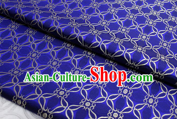 Chinese Mongolian Robe Classical Pattern Design Royalblue Brocade Asian Traditional Tapestry Material DIY Satin Damask Silk Fabric