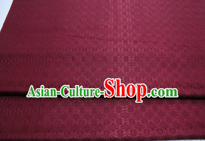 Chinese Mongolian Robe Classical Pattern Design Maroon Brocade Asian Traditional Tapestry Material DIY Satin Damask Silk Fabric
