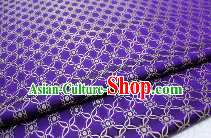 Chinese Mongolian Robe Classical Pattern Design Purple Brocade Asian Traditional Tapestry Material DIY Satin Damask Silk Fabric