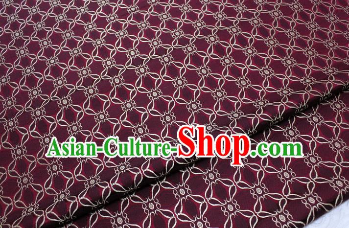 Chinese Mongolian Robe Classical Pattern Design Dark Red Brocade Asian Traditional Tapestry Material DIY Satin Damask Silk Fabric