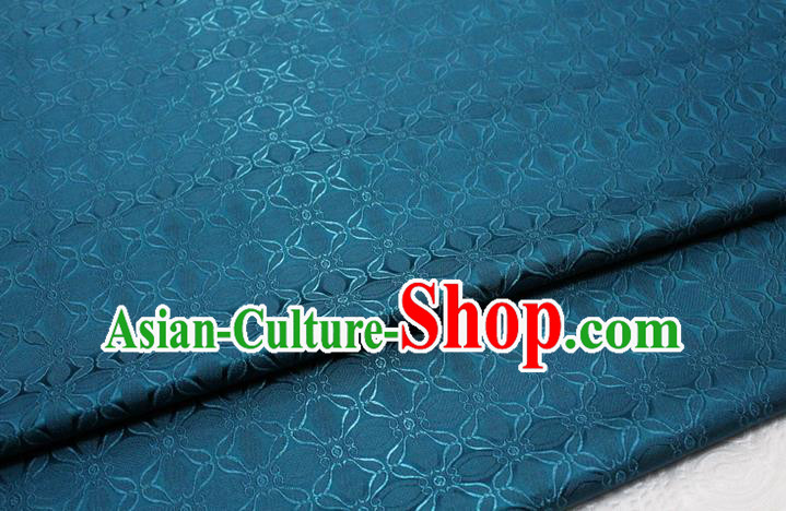 Chinese Mongolian Robe Classical Pattern Design Teal Brocade Asian Traditional Tapestry Material DIY Satin Damask Silk Fabric