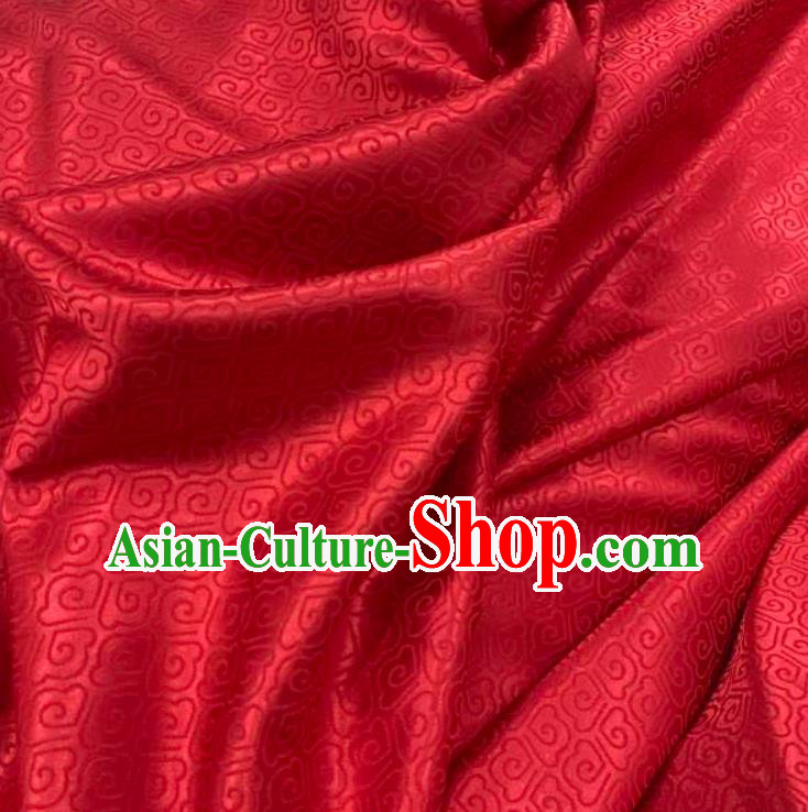 Chinese Hanfu Dress Traditional Cloud Pattern Design Red Satin Fabric Silk Material Traditional Asian Brocade Tapestry