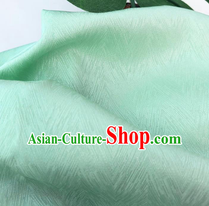 Top Quality Chinese Light Green Satin Fabric Traditional Asian Hanfu Dress Cloth Silk Material Traditional Jacquard Tapestry