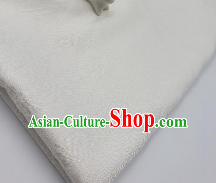 Top Quality Chinese White Satin Fabric Traditional Asian Hanfu Dress Cloth Silk Material Traditional Jacquard Tapestry