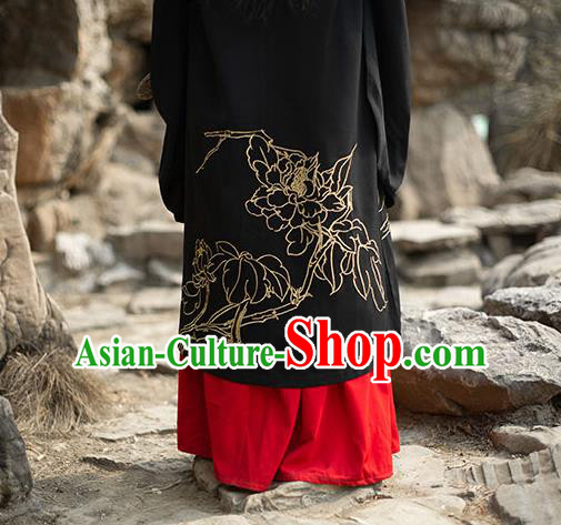 Chinese Ancient Swordsman Hanfu Garment Traditional Han Dynasty Noble Childe Embroidered Cape Blouse and Skirt Costumes for Men