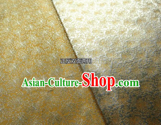 Chinese Classical Sesame Flower Pattern Design Golden Brocade Fabric Asian Traditional Tapestry Material DIY Satin Cloth Damask