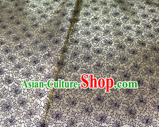 Chinese Classical Sesame Flower Pattern Design Black Brocade Fabric Asian Traditional Tapestry Material DIY Satin Cloth Damask