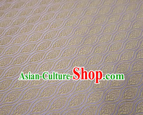 Top Quality Japanese Classical Leaf Pattern White Satin Material Asian Traditional Brocade Kimono Nishijin Tapestry Cloth Fabric