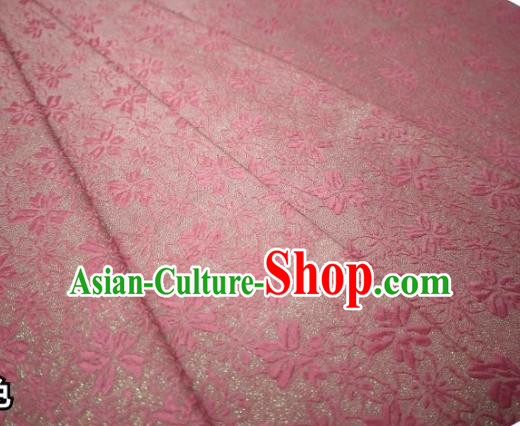 Top Quality Japanese Classical Sakura Pattern Pink Tapestry Satin Material Asian Traditional Brocade Kimono Nishijin Cloth Fabric