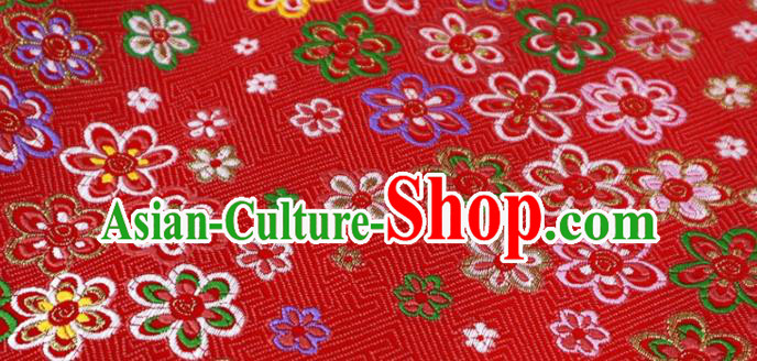 Top Quality Japanese Kimono Classical Pattern Tapestry Satin Material Asian Traditional Cloth Red Brocade Nishijin Fabric