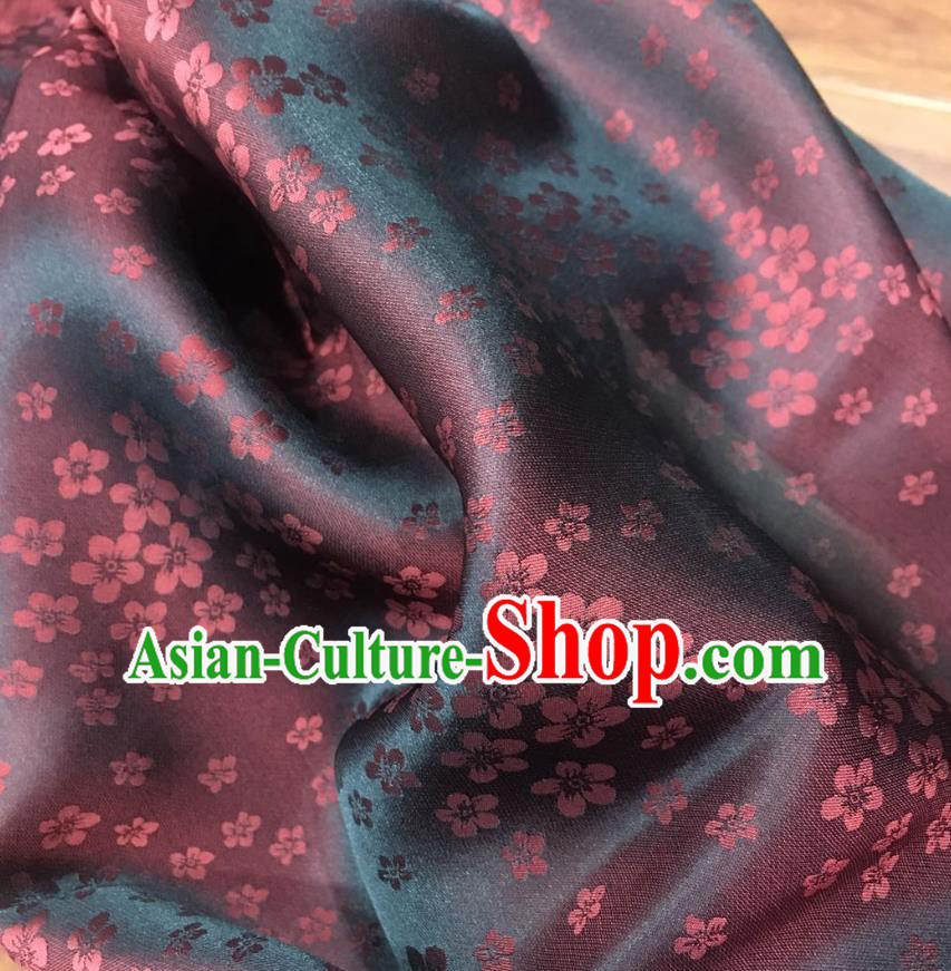 Chinese Classical Plum Blossom Pattern Dark Red Watered Gauze Asian Top Quality Silk Material Hanfu Dress Fabric Cloth Cheongsam Brocade