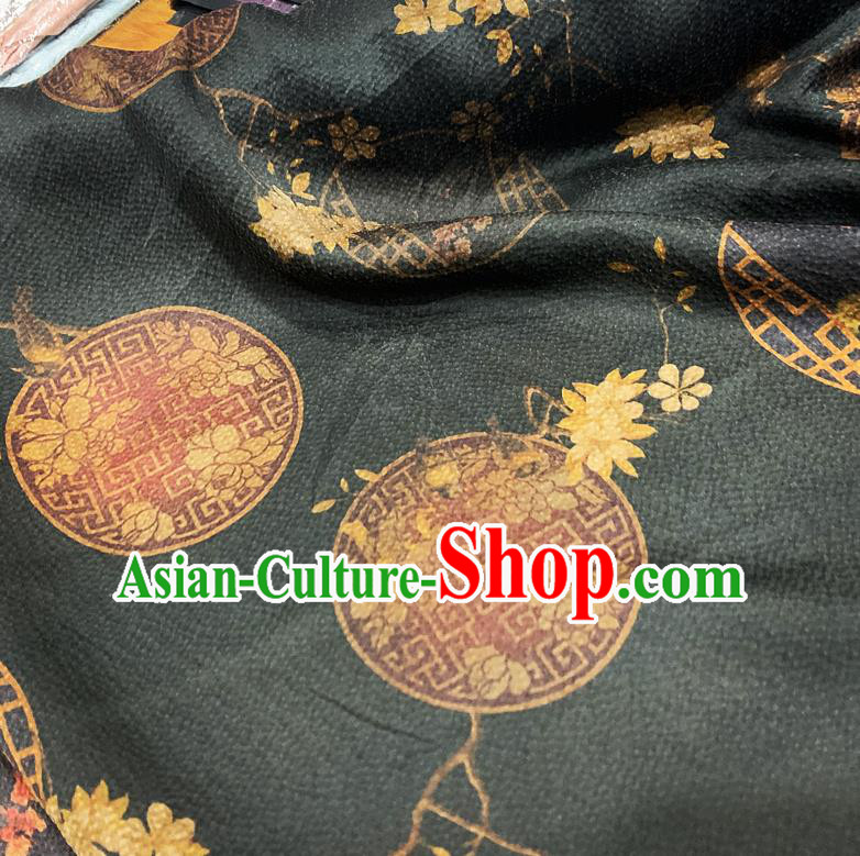 Chinese Classical Pattern Black Watered Gauze Asian Top Quality Silk Material Hanfu Dress Brocade Fabric Cheongsam Cloth