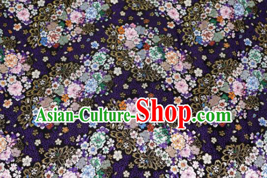 Top Quality Japanese Kimono Classical Sakura Pattern Black Tapestry Satin Material Asian Traditional Cloth Brocade Nishijin Fabric