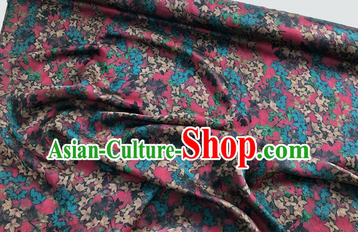 Chinese Classical Red Flowers Pattern Watered Gauze Asian Top Quality Silk Material Hanfu Dress Brocade Cheongsam Cloth Fabric