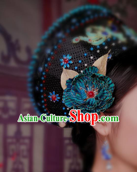 Handmade Chinese Qing Dynasty Queen Hat Hairpins Traditional Hanfu Hair Accessories Ancient Imperial Consort Head Wear for Women