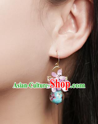 Traditional Chinese Fragrans Ear Accessories Handmade Eardrop National Cheongsam Ceramics Earrings for Women
