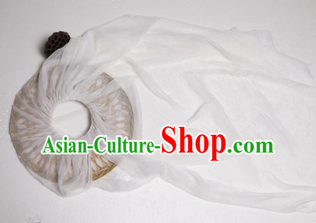 Chinese Traditional Ancient Female Swordsman Headwear Handmade Hanfu White Chiffon Bamboo Hat for Chivalrous Women