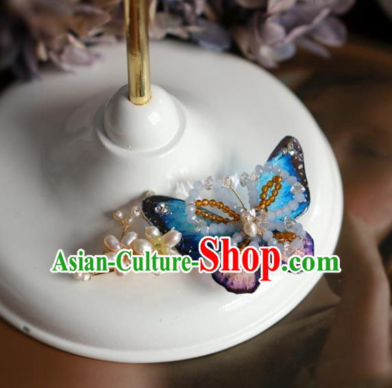 Handmade Retro Beads Butterfly Hair Claw Top Grade Hair Accessories Hair Pin Pearls Hair Stick for Women