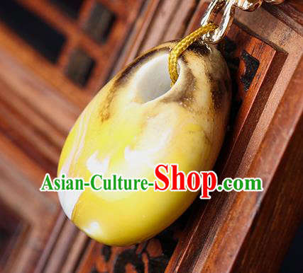 Traditional Chinese Glass Ear Accessories Handmade Eardrop National Cheongsam Yellow Flower Earrings for Women