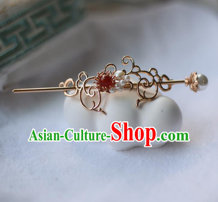 Handmade Chinese Pearls Hair Crown Traditional Classical Hanfu Hair Accessories Ancient Princess Hairpins for Women