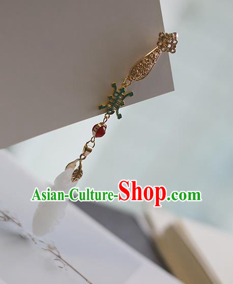 Top Grade Chinese Classical Qing Dynasty Brooch Accessories Handmade Ancient Hanfu Jade Waist Pendant for Women