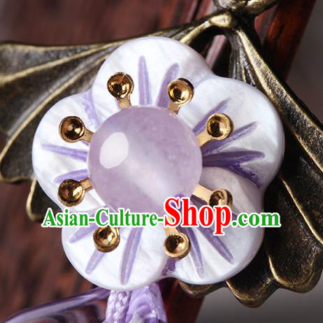 Traditional Chinese Violet Flower Ear Accessories Handmade Eardrop National Cheongsam Earrings for Women