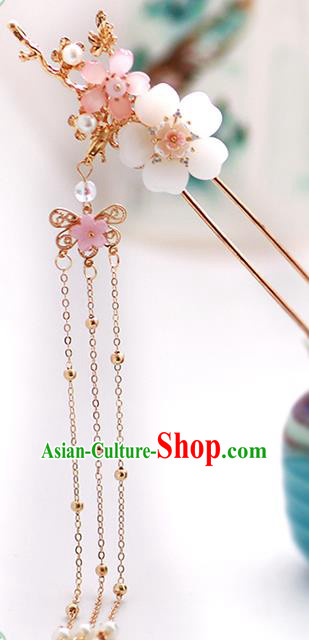 Chinese Classical Wedding Hair Crown Traditional Bride Hair Accessories Handmade Hanfu Plum Tassel Hairpins Full Set